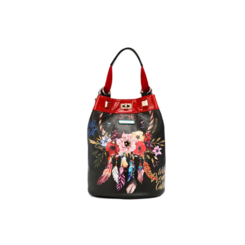 Nicole Lee USA Flower Pattern Adjustable Strap Backpack Bag