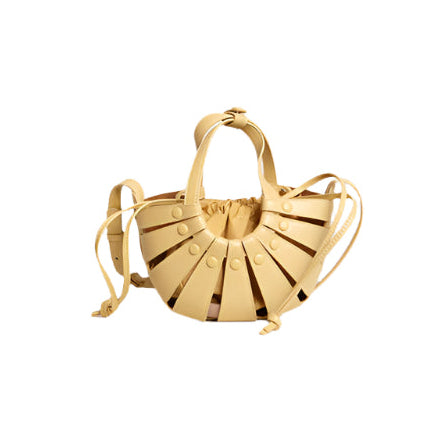 Cowhide Leather Basket Style Tote