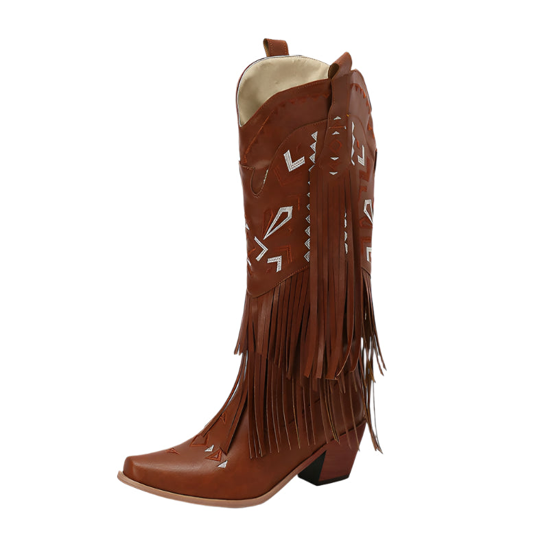 PU Leather Tassel Boots