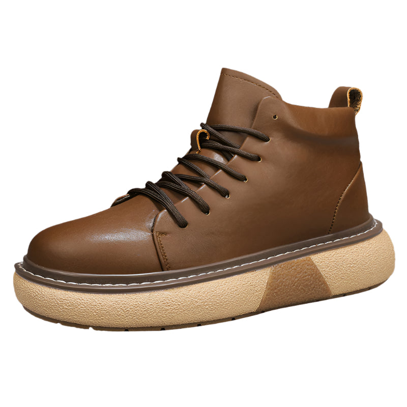 Men's Pu Leather Thick Sole Boots