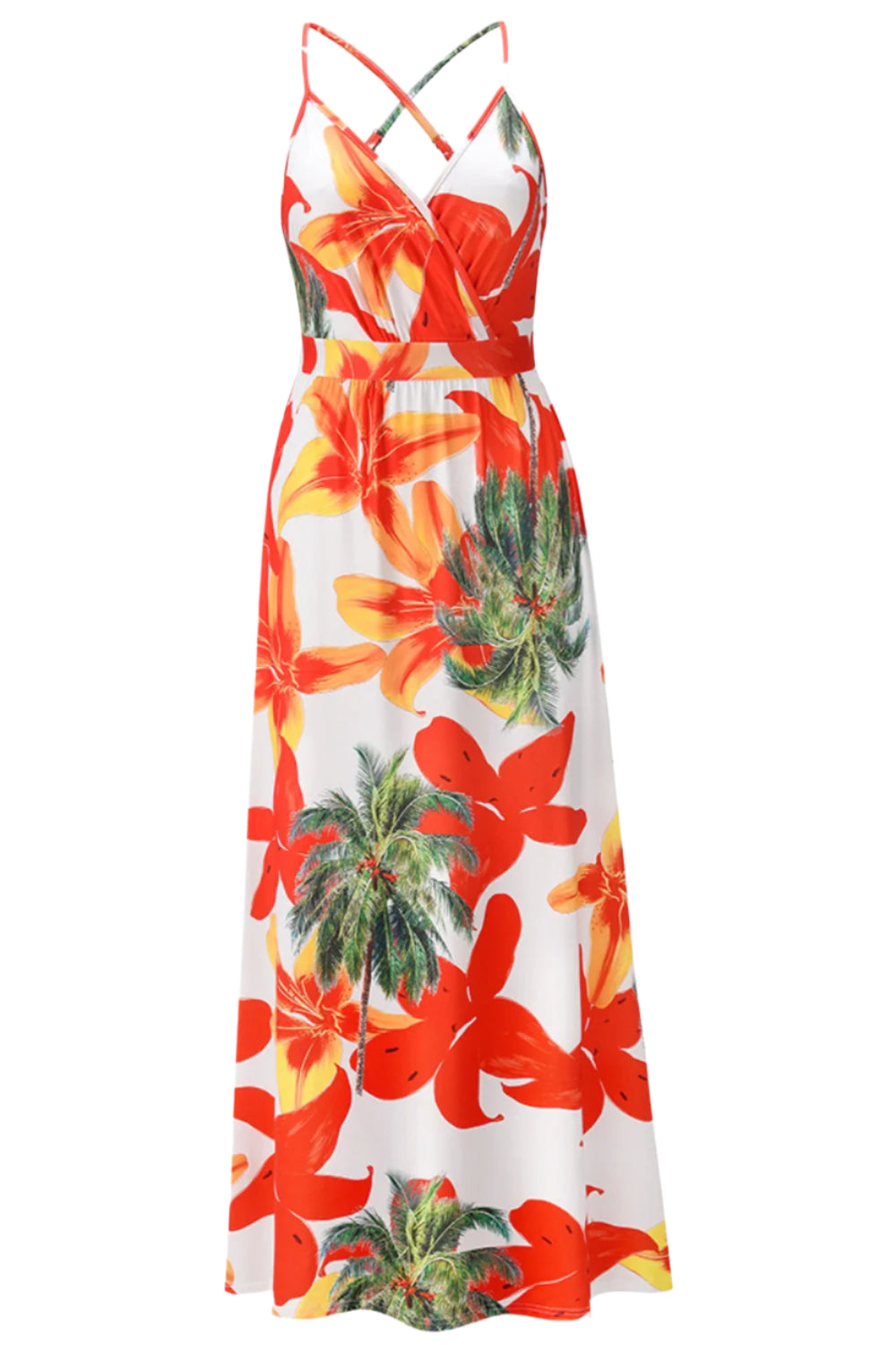 Crisscross Printed Surplice Cami Dress