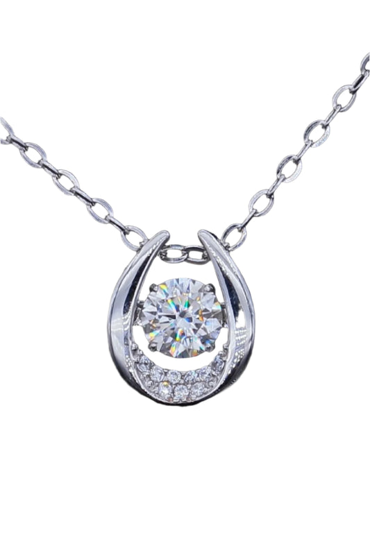 Moissanite Zircon Horseshoe Pendant Necklace
