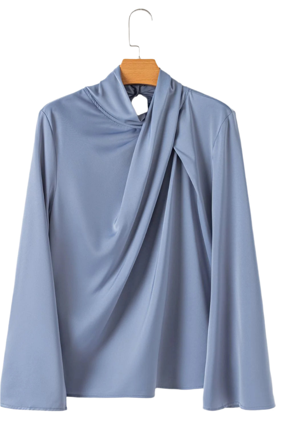 Cutout Turtleneck Long Sleeve Blouse