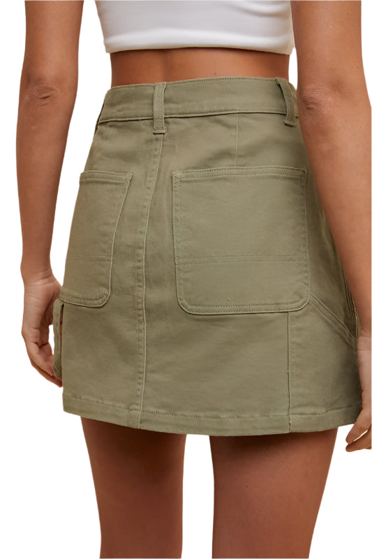 Annie Wear Cargo Denim Mini Skirt