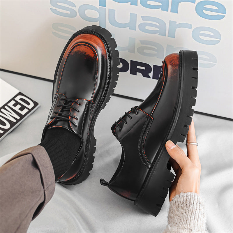 Men's PU Patent Leather Thick Sole Shoes