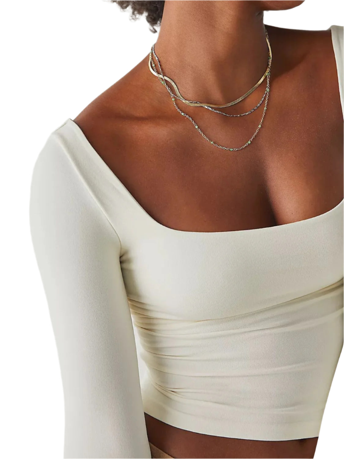 Square Neck Long Sleeve T-Shirt