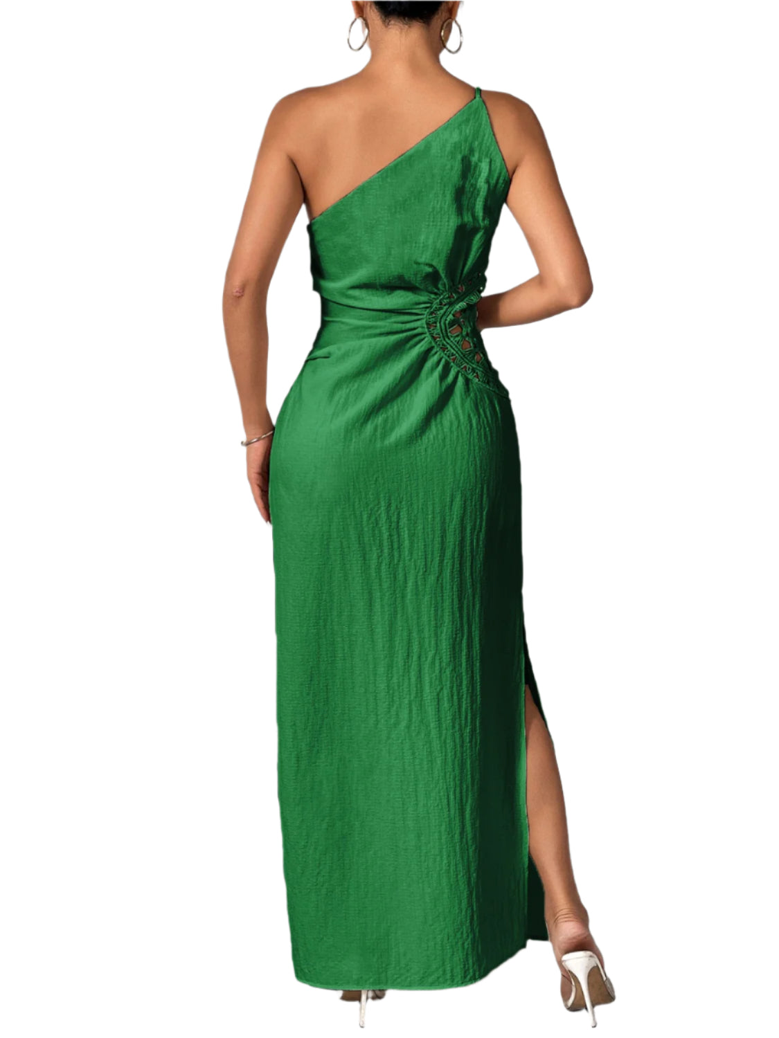 Honey Slit One Shoulder Sleeveless Maxi Dress