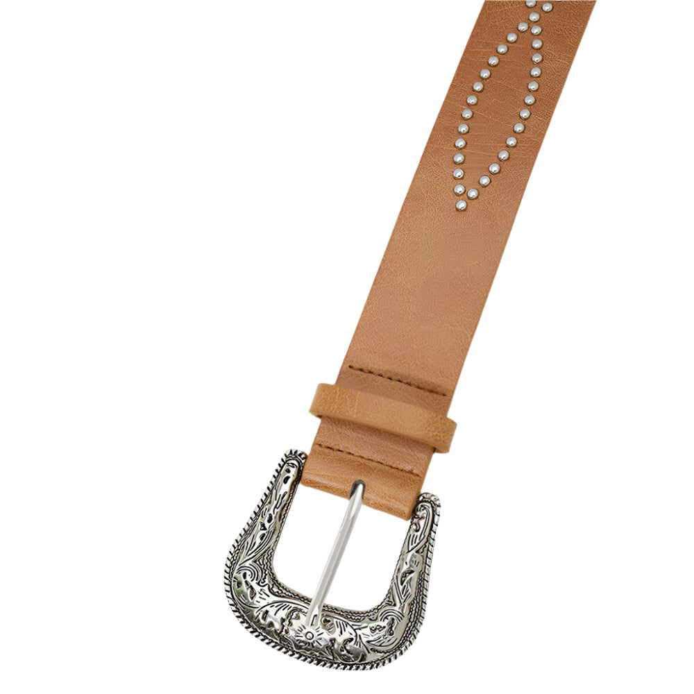 PU Leather Rhinestone Belt