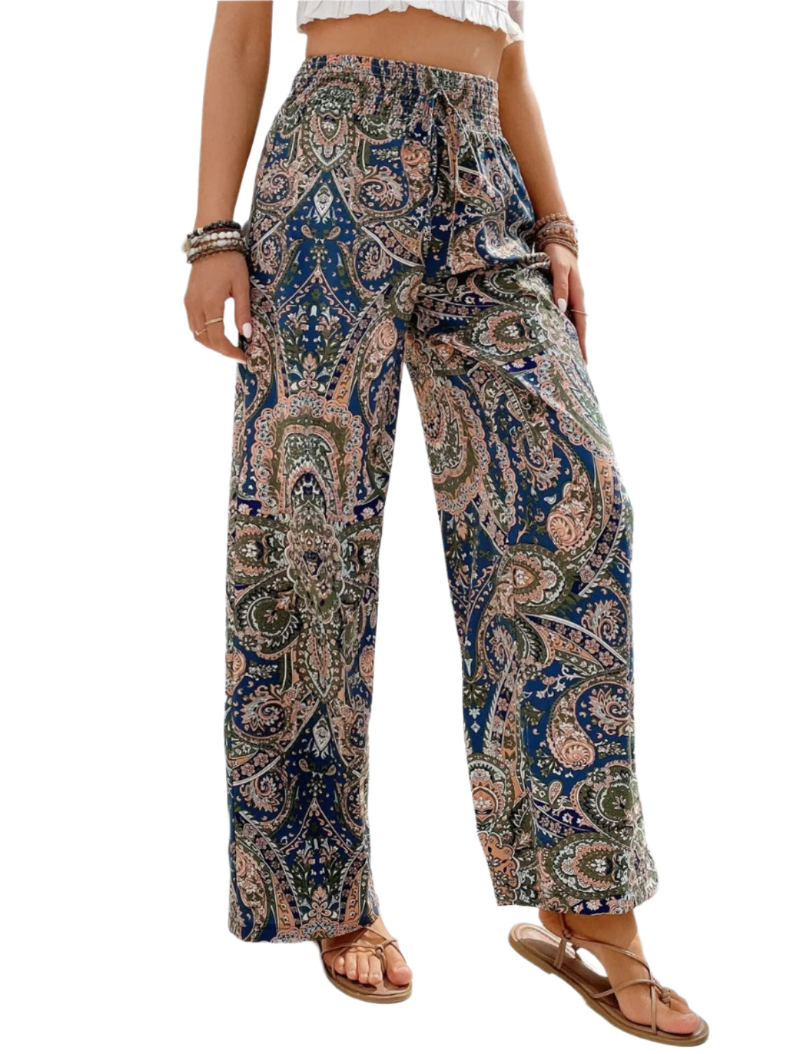 Printed Wide Leg Pants