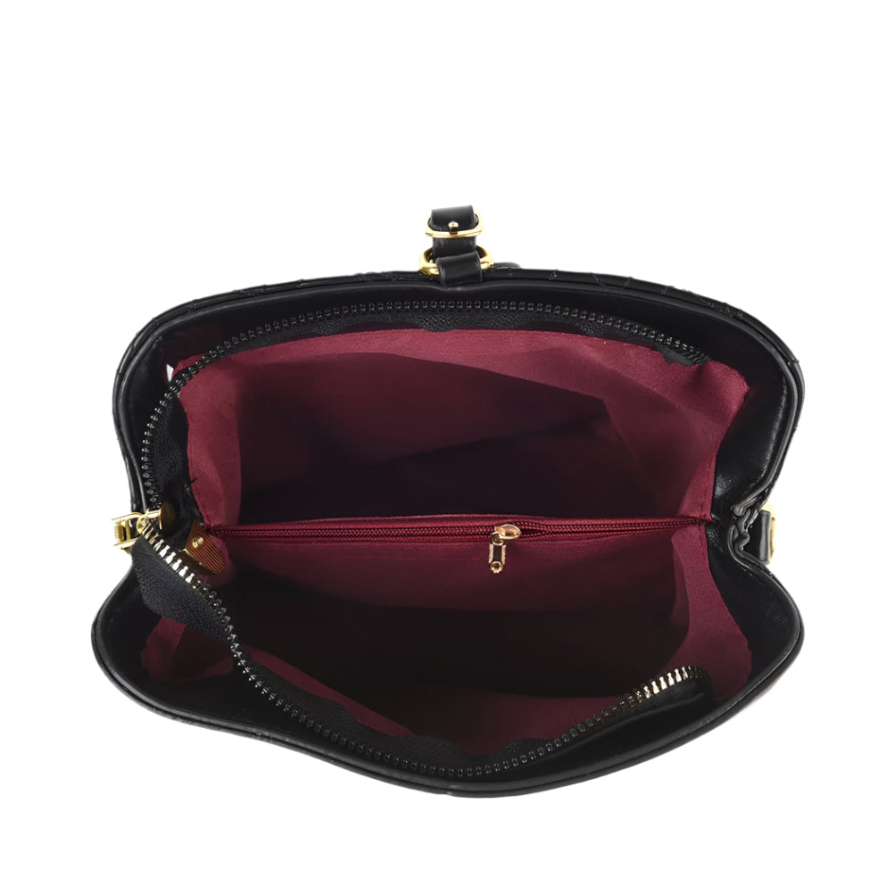 Rose Embossed PU Leather Handbag