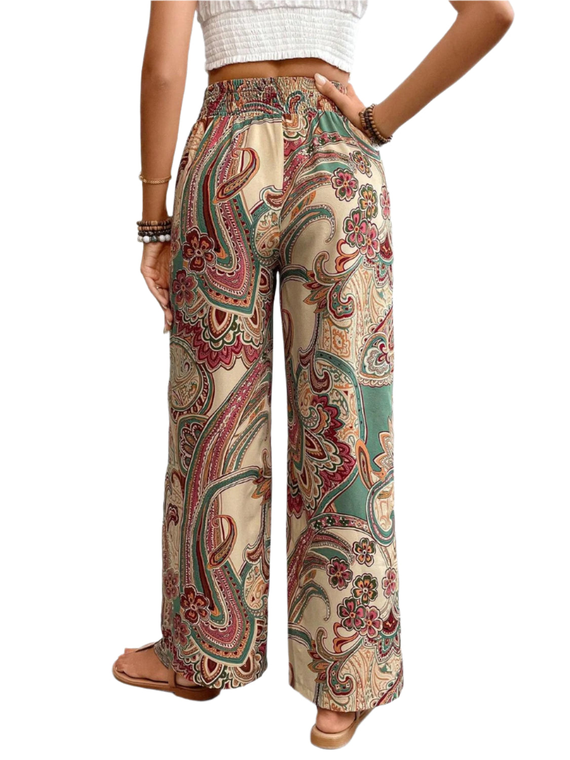 Printed Wide Leg Pants