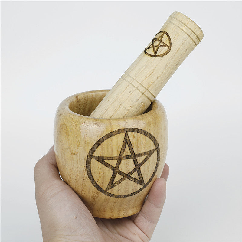 Oak Wood Altar Mortar and Pestle