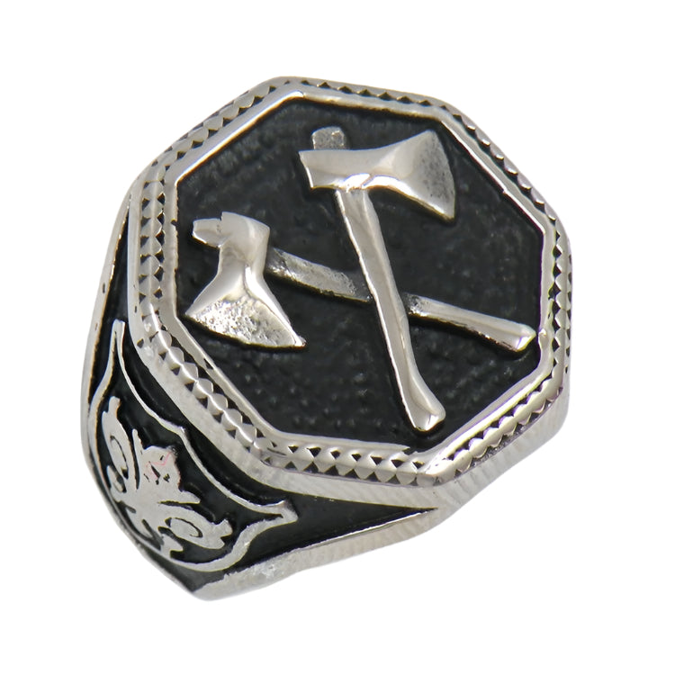 Stainless Steel Double Axe Ring