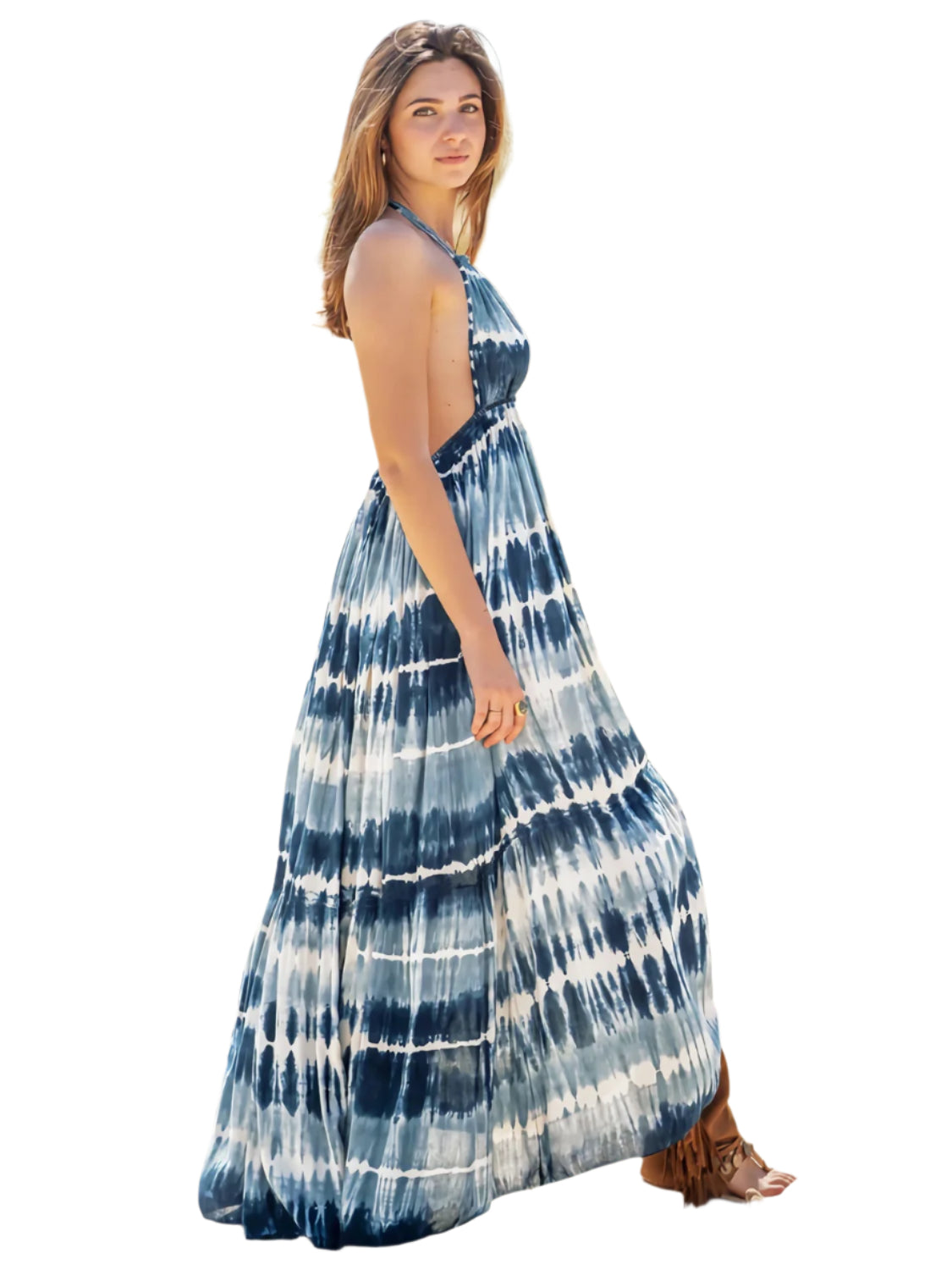 Tie-Dye Halter Neck Dress