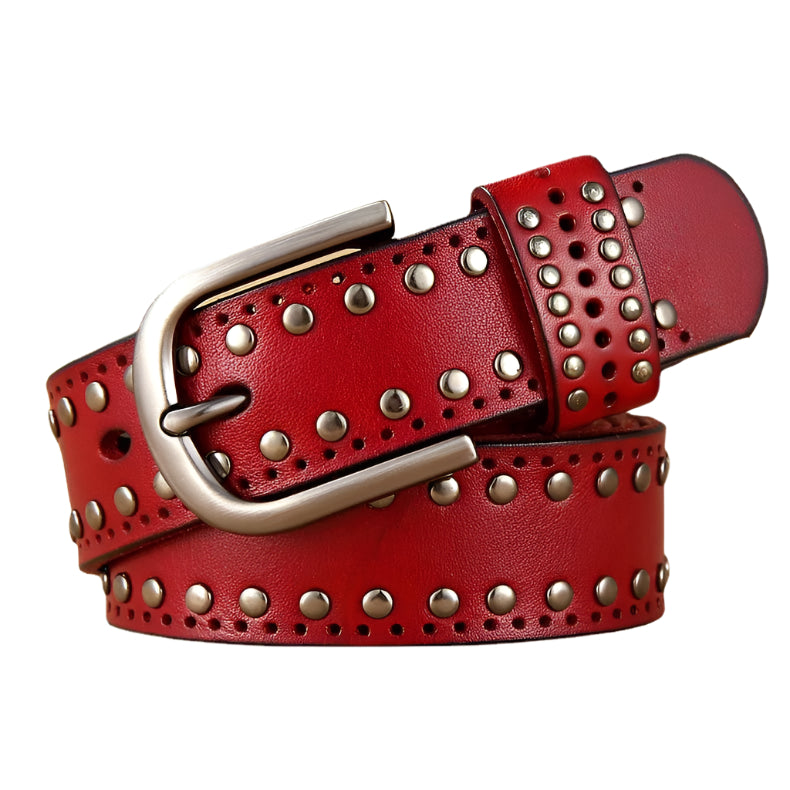 Riveted Cowhide Leather Belt