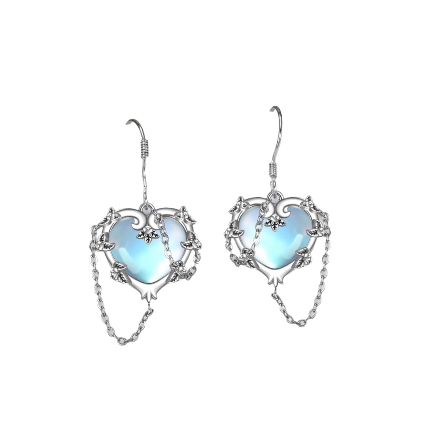 Moonstone Crystal 925 Sterling Silver Dangling Earrings