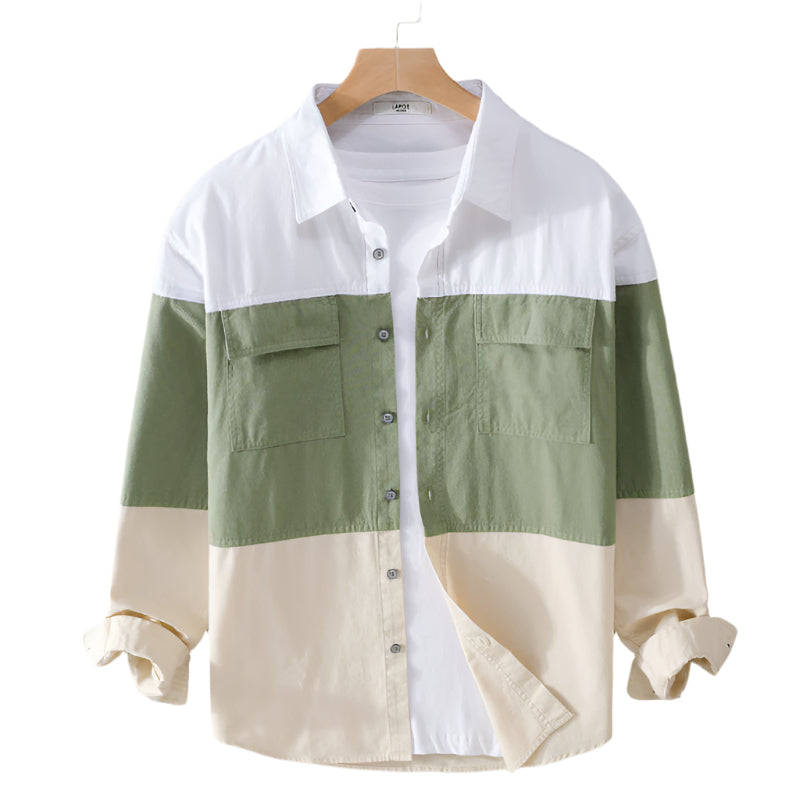 Men's Cotton Long Sleeve Collar Shirt