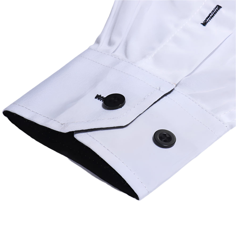 Men's Embroidered Fitted Contrast Shirt