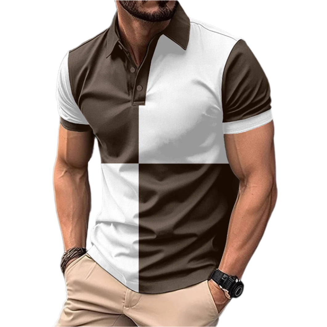 Men's Color Block Polo Shirt