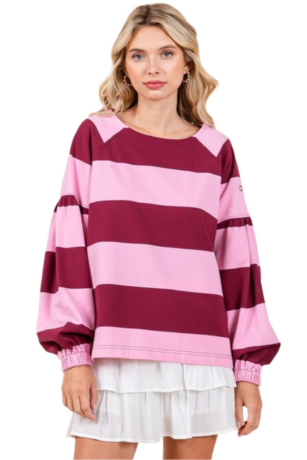 Mittoshop Striped Snap Shoulder Long Sleeve T-Shirt