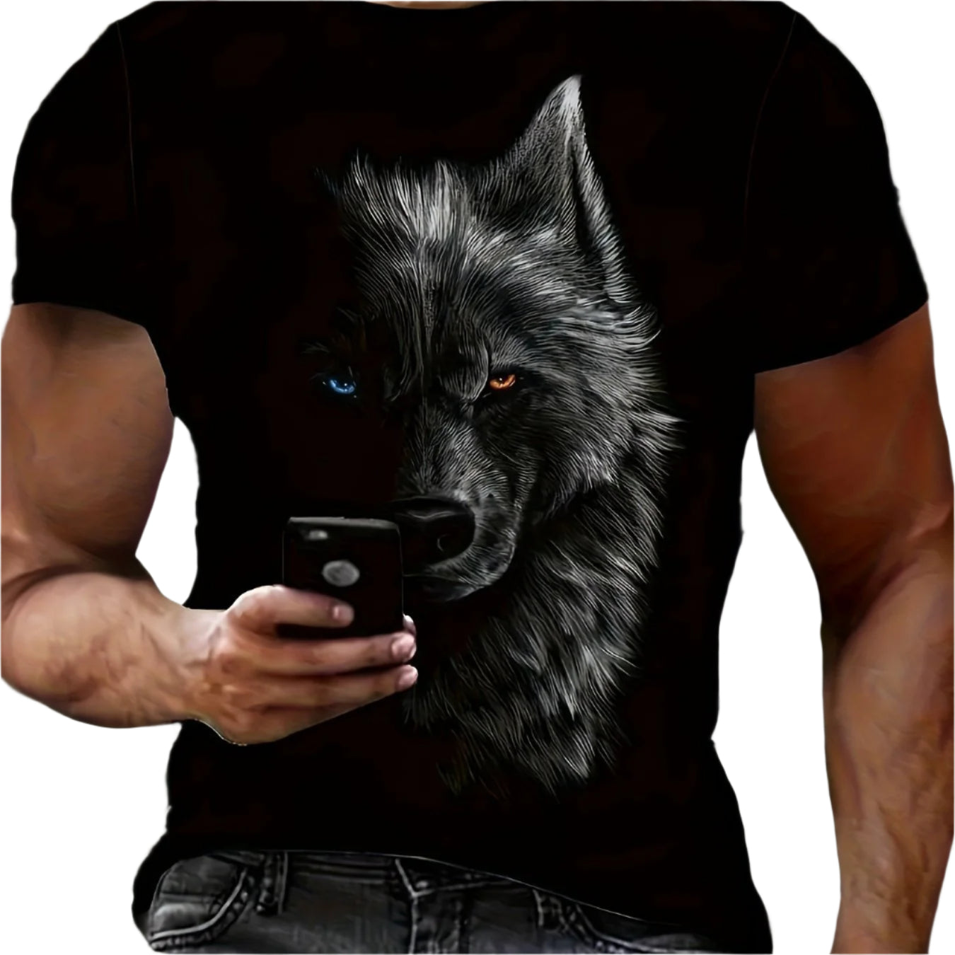 Men's 3D Print Wolf T-Shirt