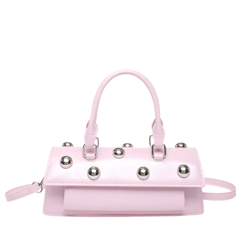 PU Leather Rivet Messenger Bag