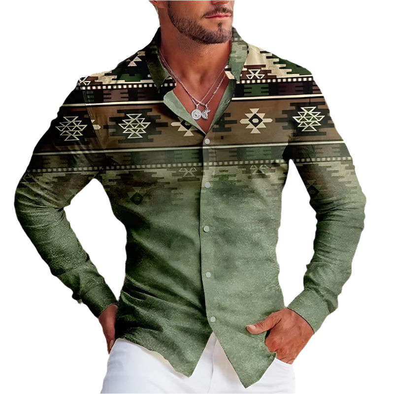3D Print Collard Western Style Button Down Shirt