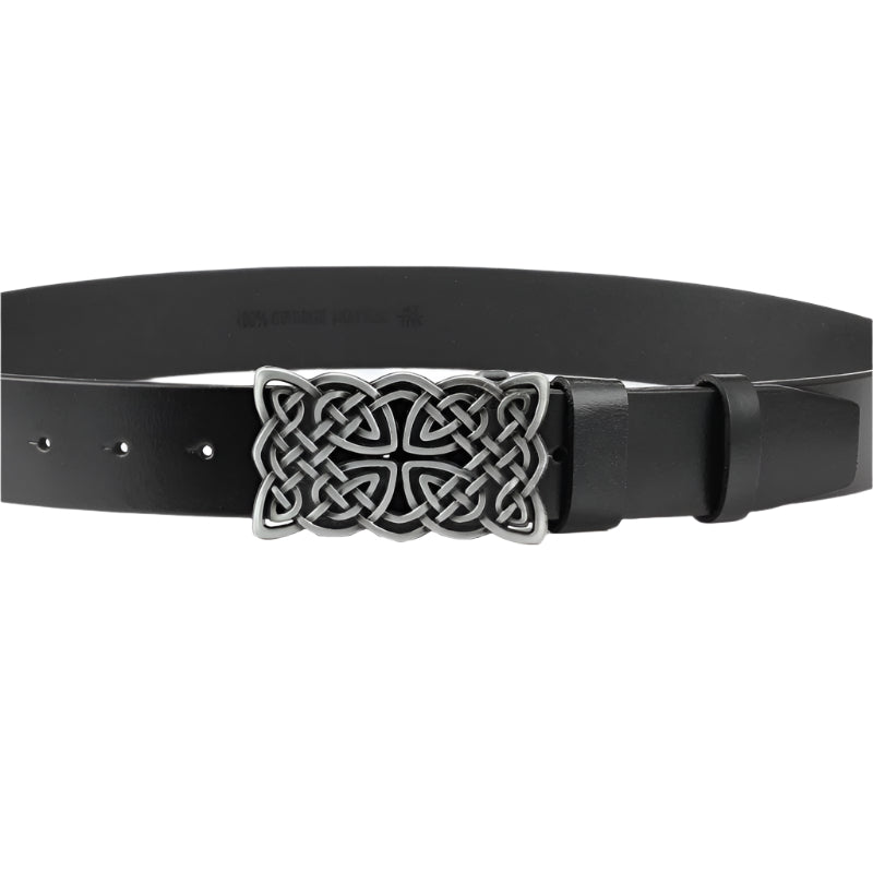 Cowhide Leather Belt Celtic Knot Buckle
