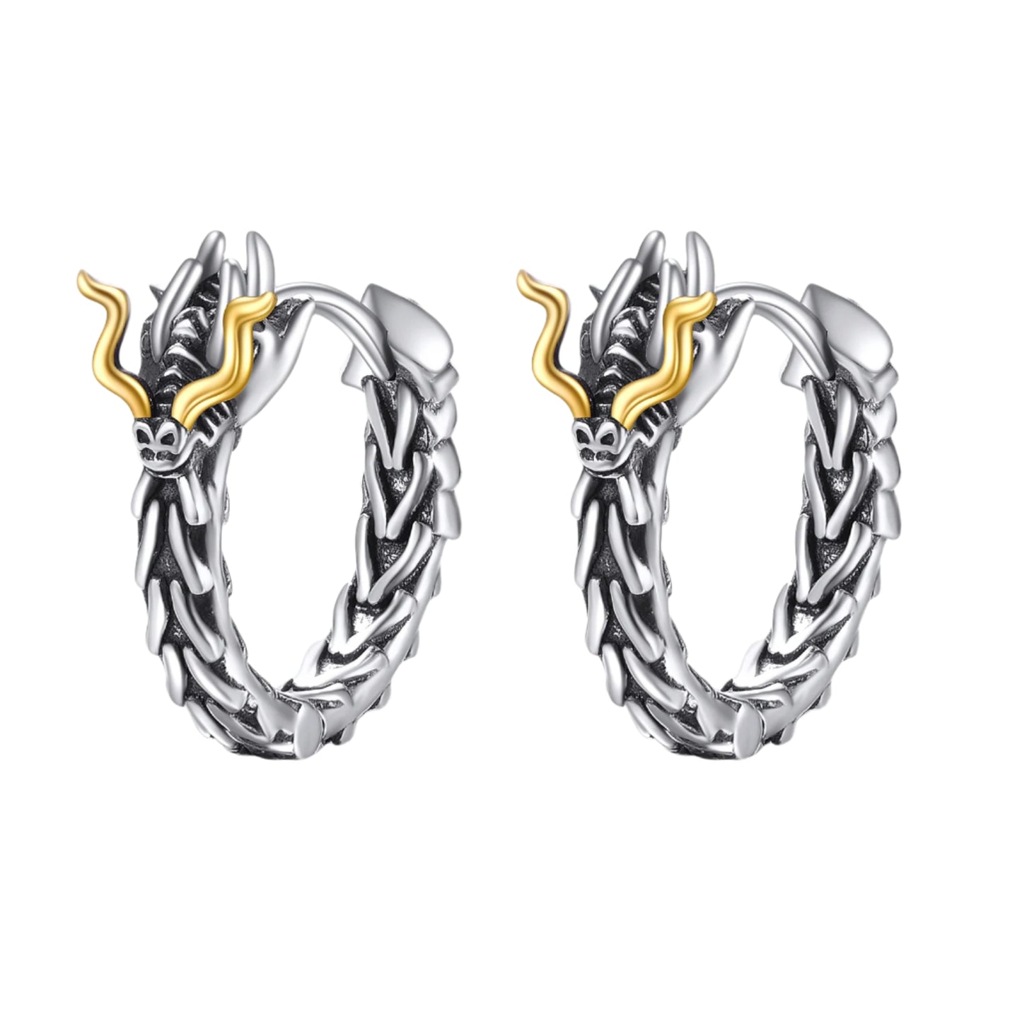 Dragon 925 Sterling Silver Hoop Earrings