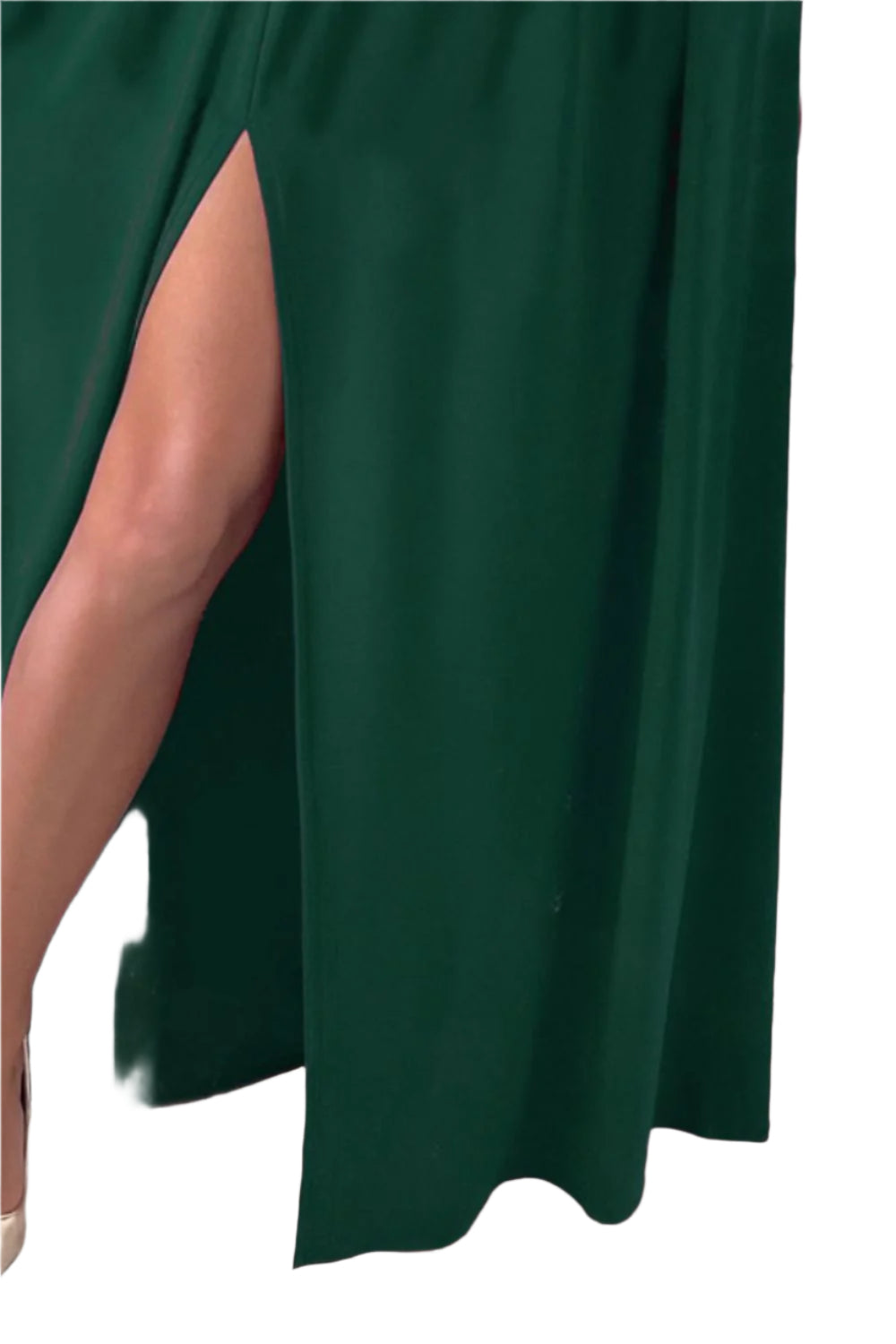 Slit Surplice Long Sleeve Maxi Dress