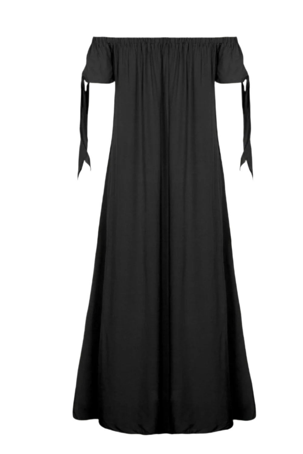 Slit Off Shoulder Short Sleeve Midi Dress