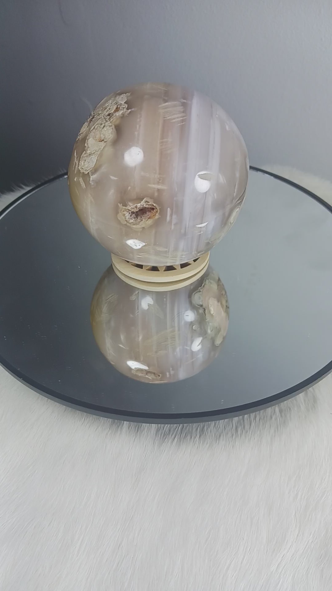 Cherry Flower Agate Crystal Sphere 
Norse Magic Store