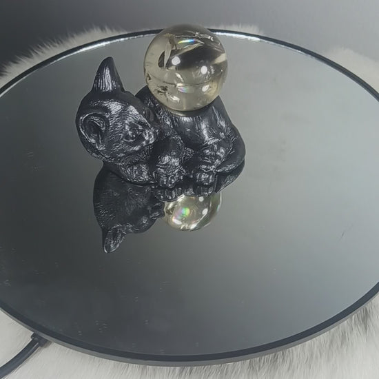 Smoky citrine Crystal Sphere
Resin Black Cat Sphere Holder
Norse Magic Store
