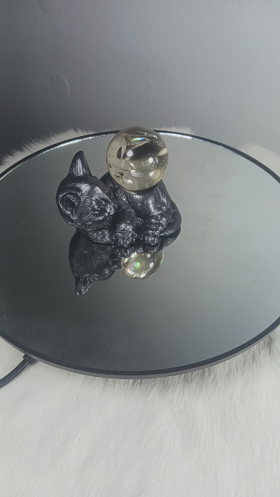 Smoky citrine Crystal Sphere
Resin Black Cat Sphere Holder
Norse Magic Store
