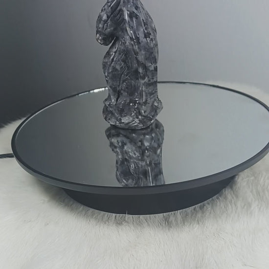 Larvikite Crystal Dragon Carving