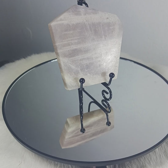 Moonstone Crystal Slab Carving