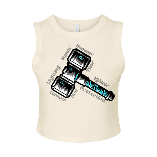 Bella + Canvas Ladies' Micro Rib Muscle Thor's Hammer Crop Tank